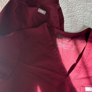 Figs Women's Top in Burgundy